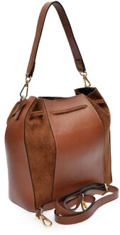 Bosneger Rundleer Tas Kastanjebruin