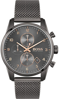 BOSS 1513837 horloge skymaster staal/ grijs