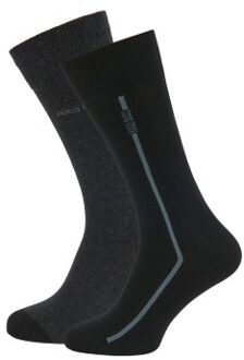 BOSS 2 stuks Logo Line Sock * Actie * Blauw,Zwart - Maat 39/42