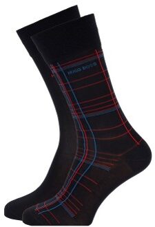 BOSS 2 stuks Logo Mercerized Cotton Sock * Actie * Blauw - Maat 39/42