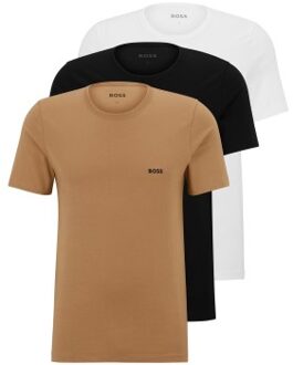 BOSS 3 stuks Classic Cotton Solid T-Shirt * Actie * Versch.kleure/Patroon,Blauw,Groen,Zwart - Small