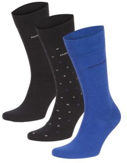 BOSS 3 stuks Logo Gift Box Sock * Actie * Blauw,Versch.kleure/Patroon,Zwart - Maat 40/46