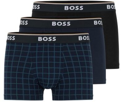 BOSS 3 stuks Power Design Cotton Stretch Trunks * Actie * Zwart,Blauw,Versch.kleure/Patroon - Medium,XX-Large