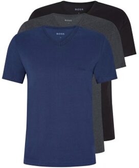BOSS 3 stuks V-Neck Classic T-shirt Zwart,Wit,Blauw,Versch.kleure/Patroon,Grijs - Small,Medium,Large,X-Large,XX-Large