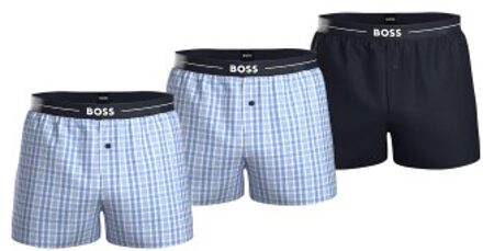 BOSS 3 stuks Woven Boxers * Actie * Versch.kleure/Patroon,Blauw - Large,XX-Large