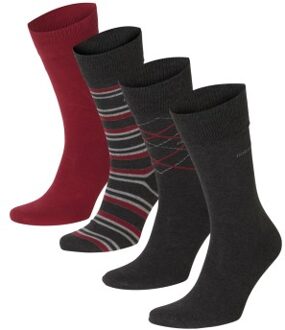 BOSS 4 stuks Gift Set CC Socks * Actie * Rood,Versch.kleure/Patroon,Grijs,Blauw - Maat 40/46