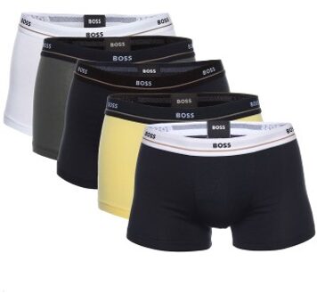 BOSS 5 stuks Jersey Quality Cotton Mix Solid Cotton Trunks * Actie * Versch.kleure/Patroon,Wit,Blauw - Small,Medium,Large,X-Large,XX-Large