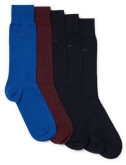 BOSS 5 stuks RS Uni Color CC Socks Zwart,Versch.kleure/Patroon,Blauw,Grijs,Geel - Maat 39/42,Maat 43/46