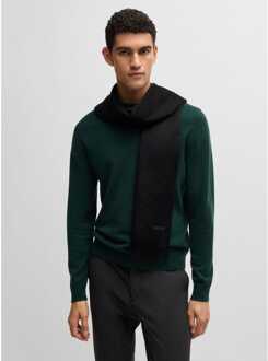 BOSS Accessoires Boss Geborduurde Logo Sjaal in Zwart - maat