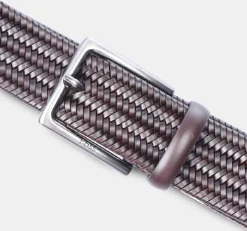 BOSS Accessoires Boss Semyo Geweven Leren Riem in Bruin
