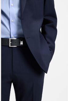 BOSS Accessories Boss Connio Italian Leather Belt in Dark Blue Blauw - 38 inch