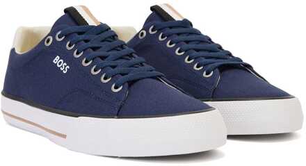 BOSS Aiden tennistrainers voor heren in donkerblauw - EU 38 / UK 5