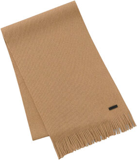 BOSS Albas Logo Virgin Wool Sjaal (Beige) - One Size