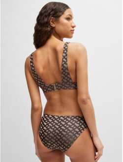 BOSS Bikinibroekje Boss Monogram Jacquard voor dames in Bruin - maat