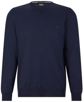 BOSS Blauwe Crew Neck Sweater Boss , Blue , Heren - 2Xl,Xl,L,M,S,3Xl