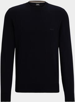 BOSS Blauwe Sweater Essentieel Logo Geborduurd Boss , Blue , Heren - M