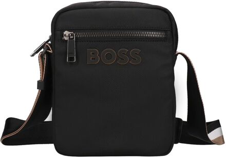 BOSS Catch 3.0 Crossbody Bag Zip black schoudertas heren Zwart - H 21 x B 17 x D 4 cm