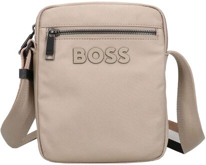 BOSS Catch 3.0 Crossbody Bag Zip open beige schoudertas heren - H 21 x B 17 x D 4 cm