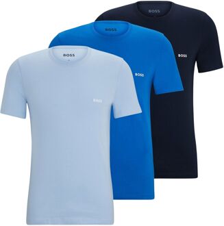 BOSS Classic Crew Neck T-shirt Heren (3-pack) blauw - lichtblauw - navy - S