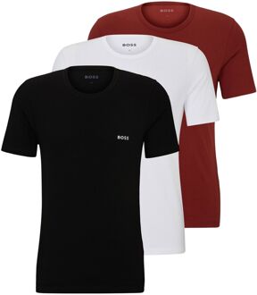 BOSS Classic Crew Neck T-shirt Heren (3-pack) rood - wit - zwart - M