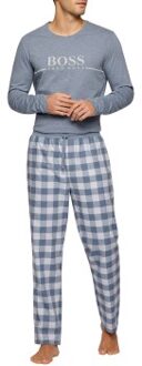 BOSS Cosy Cotton Long Pyjama * Actie * Versch.kleure/Patroon,Blauw,Grijs - Large