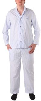 BOSS Cotton Stripe Long Pyjama Versch.kleure/Patroon,Wit,Blauw - Medium,Large,X-Large