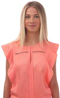 BOSS Dames Boss Bileina Flutter Mouw Blouse in Koraal