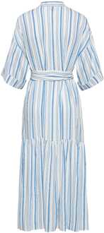 BOSS Dames Boss Dalinena Jurk in Strepen Blauw en wit - EU 40 / UK 12