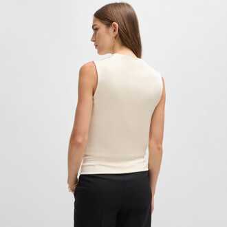 BOSS Dames Boss Esensa mouwloze top in wit - maat