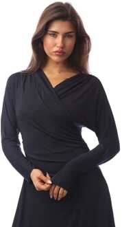 BOSS Dames Boss Ettita Wrap Front Dress in Donkerblauw