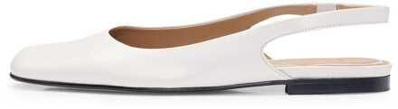 BOSS Dames Boss Leren Ballet Flats in Naturel - maat