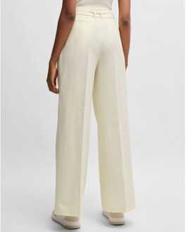 BOSS Dames Boss Tepiala broek met wijde pijpen in wit
