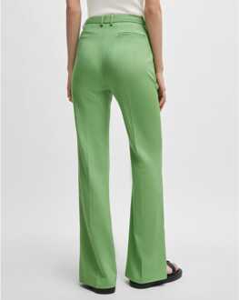 BOSS Dames Boss Terela Slim-Fit Flared Broek in Groen - EU 36 / UK 8