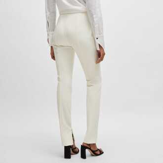 BOSS Dames Boss Tukeva1 Extra-Slim Broek in Off-White Gebroken wit
