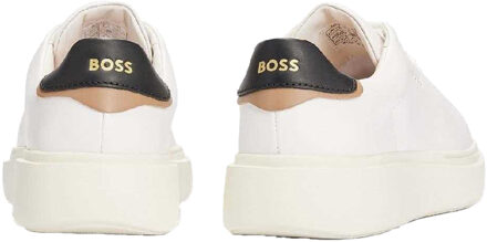 BOSS Dames/Dames Amber Leren Logo Trainers (Wit)