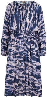 BOSS Dames/Dames Datiga Tie Dye Jurk (Marine, Wit) - maat Navy