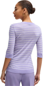 BOSS Dames/Dames Faleenas1 Gestreepte Trui Top (Paars)