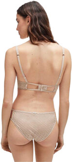 BOSS Dames/Dames Monogram Kanten Detail BH (Beige)