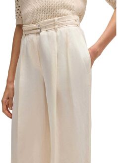 BOSS Dames/Dames Taualy-W Broek met wijde pijpen en relaxte pasvorm (Wit) - EU 36 / UK 8