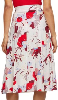 BOSS Dames/Dames Vallua Floral Midi Rok (Gebroken Wit/Rood/Blauw) Ivoor - EU 36 / UK 8