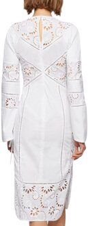 BOSS Dames Danouk Broderie Trim Jurk (Wit)