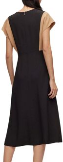 BOSS Dames Debrany Casual Jurk (Zwart/Wit/Bruin)