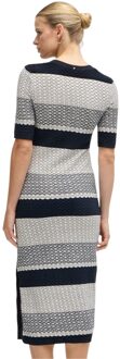 BOSS Dames Etanah Stripe Gestructureerde Jurk (schildpad) Zwart