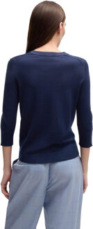 BOSS Dames Fiblure Henley Trui Top (Donkerblauw) - M