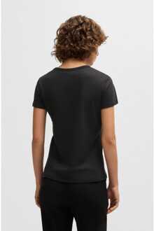 BOSS Dames-T-shirt Boss Double B Monogram in Zwart - S