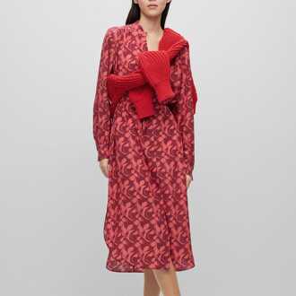 BOSS Damesjurk Boss Dibanora5 in Floral Rood - EU 34 / UK 6