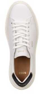 BOSS Damestrainers Boss Amber Logo-Backtab Leather in Wit - EU 36 / UK 3