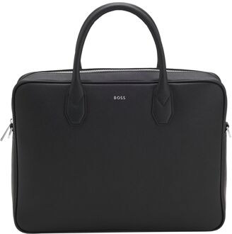 BOSS Daxter Double Document Bag black schoudertas heren Zwart - H 30 x B 40 x D 9 cm