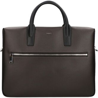 BOSS Daxter Double Document Bag dark brown schoudertas heren Bruin - H 30 x B 40 x D 9 cm