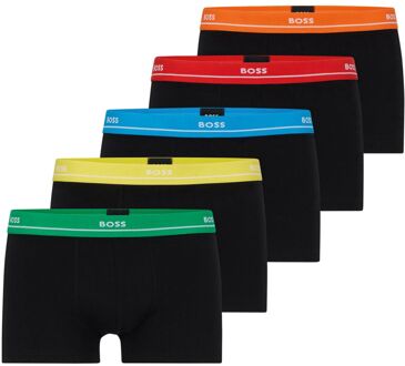 BOSS Essential Trunk Boxershorts Heren (5-pack) zwart - rood - oranje - geel - S